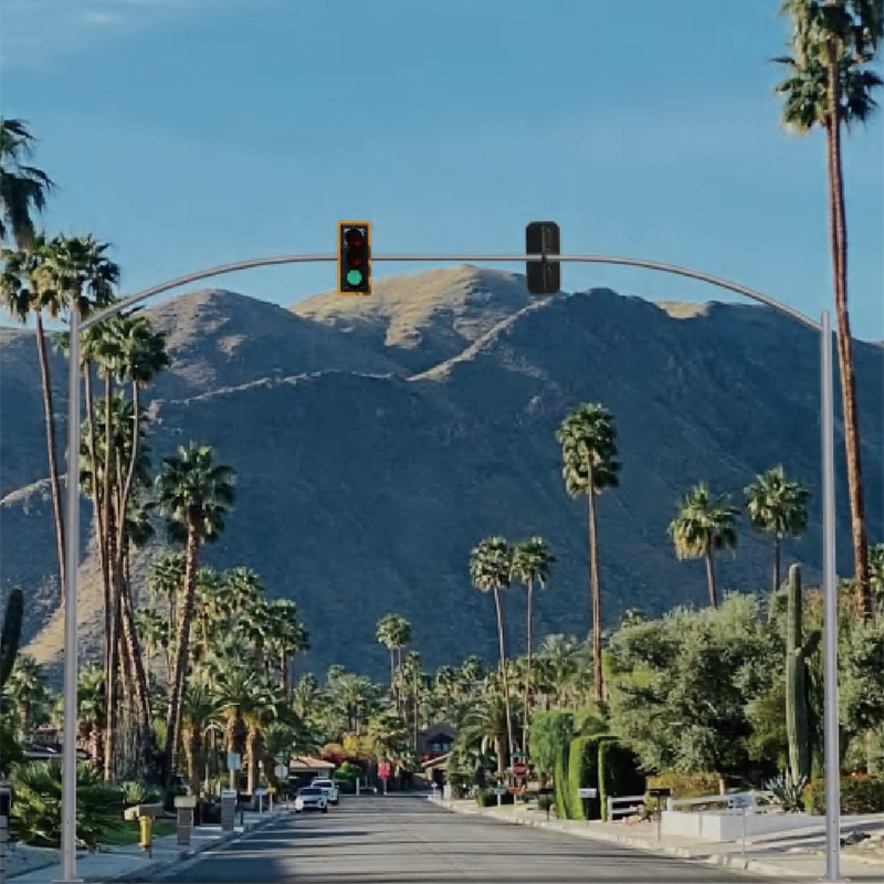 عمود إشارة المرور المصنوع من الألومنيوم مع ذراع