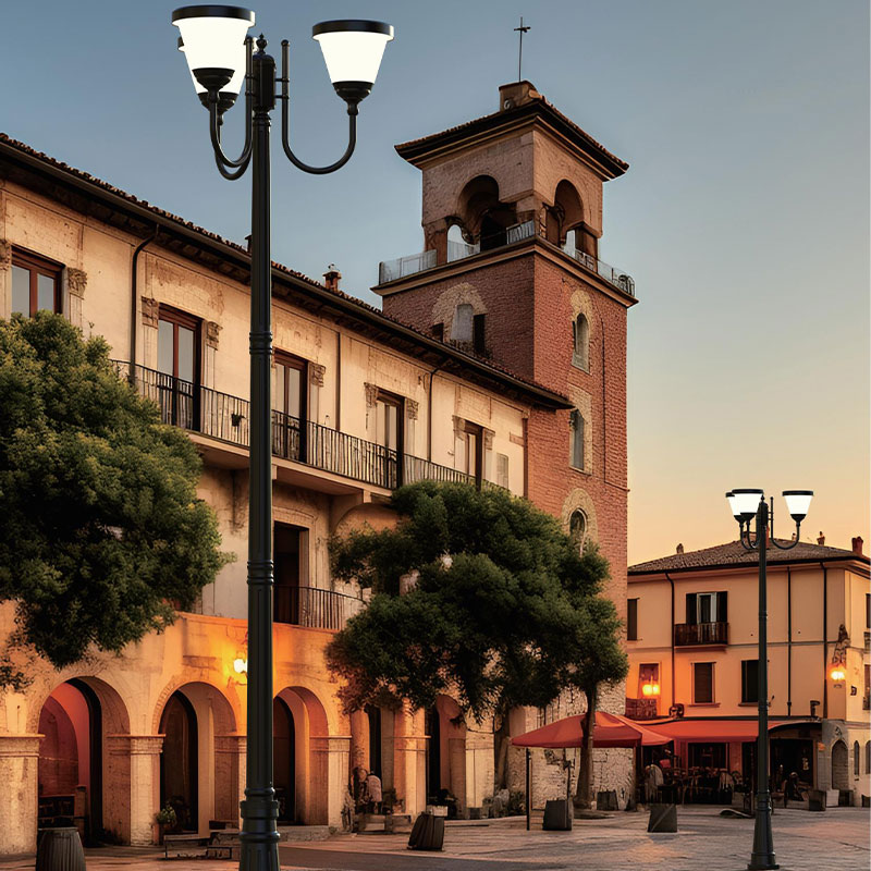 GOZO مسحوق معدني يرش عمود الإضاءة الشمسية