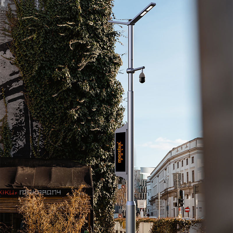 عمود إنارة الشارع الذكي متعدد الوظائف من سبائك الألومنيوم