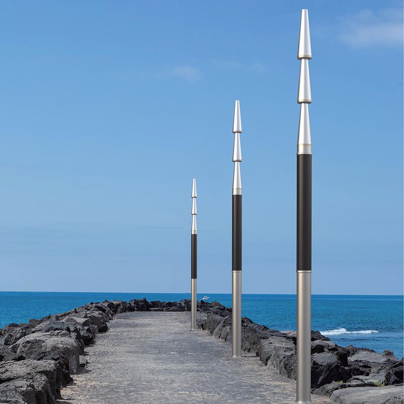 رش مسحوق معدني GANGI عمود إضاءة شمسي مرن HJT